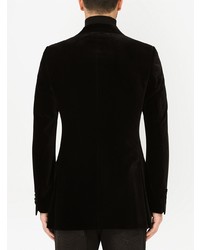Мужской черный бархатный двубортный пиджак от Dolce & Gabbana