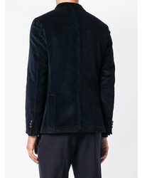 Мужской черный бархатный двубортный пиджак от The Gigi