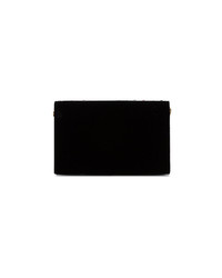 Черный бархатный клатч с украшением от Saint Laurent