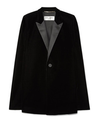 Черный бархатный пиджак-накидка