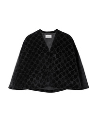 Черный бархатный пиджак-накидка от Gucci