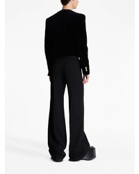 Мужской черный бархатный пиджак с вышивкой от Balmain