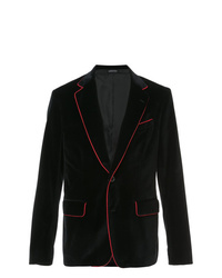 Мужской черный бархатный пиджак от Alexander McQueen