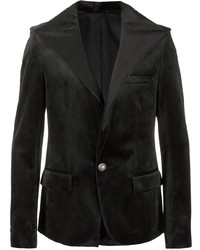 Мужской черный бархатный пиджак от Balmain
