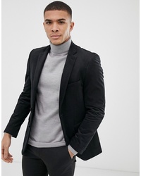 Мужской черный бархатный пиджак от Burton Menswear