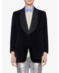 Мужской черный бархатный пиджак от Gucci