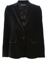 Женский черный бархатный пиджак от Dolce & Gabbana