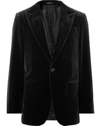 Мужской черный бархатный пиджак от Ermenegildo Zegna