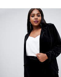 Женский черный бархатный пиджак от Fashion Union Plus