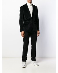 Мужской черный бархатный пиджак от Dondup