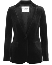 Женский черный бархатный пиджак от Frame