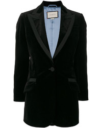 Женский черный бархатный пиджак от Gucci