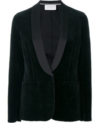 Женский черный бархатный пиджак от Harris Wharf London