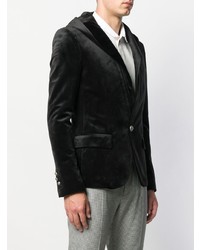 Мужской черный бархатный пиджак от Balmain