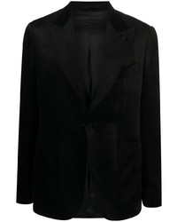 Мужской черный бархатный пиджак от Lardini