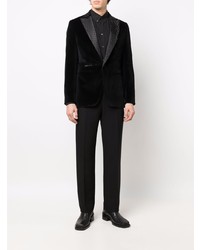 Мужской черный бархатный пиджак от Philipp Plein