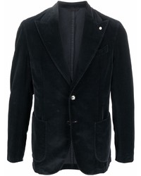 Мужской черный бархатный пиджак от Luigi Bianchi Mantova