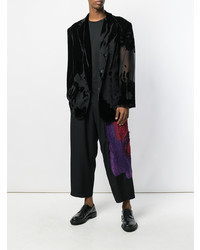 Мужской черный бархатный пиджак от Yohji Yamamoto
