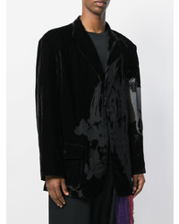 Мужской черный бархатный пиджак от Yohji Yamamoto