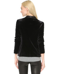 Женский черный бархатный пиджак от James Jeans