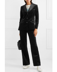 Женский черный бархатный пиджак от ALEXACHUNG