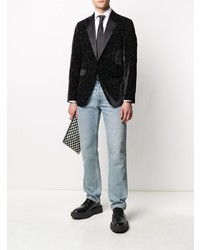 Мужской черный бархатный пиджак от DSQUARED2