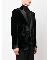 Мужской черный бархатный пиджак от Philipp Plein
