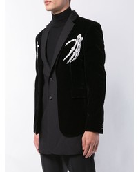 Мужской черный бархатный пиджак от D.GNAK