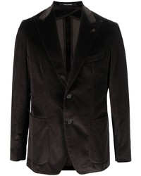 Мужской черный бархатный пиджак от Tagliatore