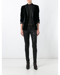 Женский черный бархатный пиджак от Dsquared2