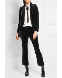 Женский черный бархатный пиджак от Frame