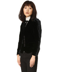 Женский черный бархатный пиджак от Dsquared2