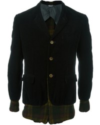 Мужской черный бархатный пиджак