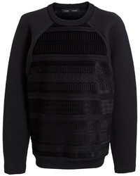 Женский черный бархатный свитер с круглым вырезом от Proenza Schouler