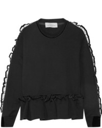 Женский черный бархатный свитер от Preen by Thornton Bregazzi