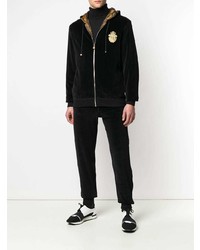 Мужской черный бархатный худи от Billionaire