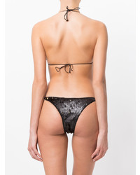 Черный бикини-топ с пайетками от Oseree