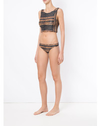 Черный бикини-топ с принтом от BRIGITTE