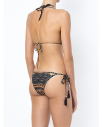 Черный бикини-топ с принтом от BRIGITTE