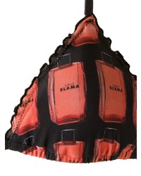 Черный бикини-топ с рюшами от Amir Slama