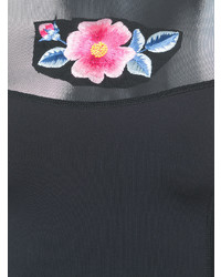 Черный бикини-топ с цветочным принтом от Cynthia Rowley