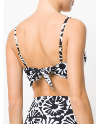 Черный бикини-топ с цветочным принтом от Tory Burch