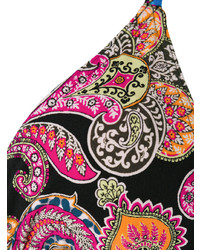 Черный бикини-топ с цветочным принтом от Etro