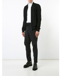 Мужской черный бомбер в вертикальную полоску от Devoa