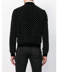 Мужской черный бомбер в горошек от Saint Laurent