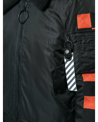 Мужской черный бомбер в шотландскую клетку от Off-White