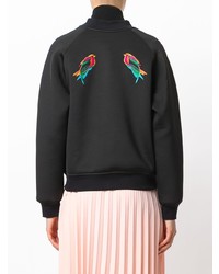 Женский черный бомбер с вышивкой от Ioana Ciolacu