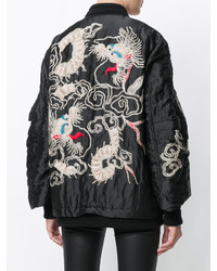 Женский черный бомбер с вышивкой от Ermanno Scervino