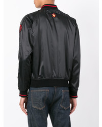 Мужской черный бомбер с вышивкой от Diesel