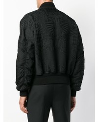 Мужской черный бомбер с вышивкой от Versace